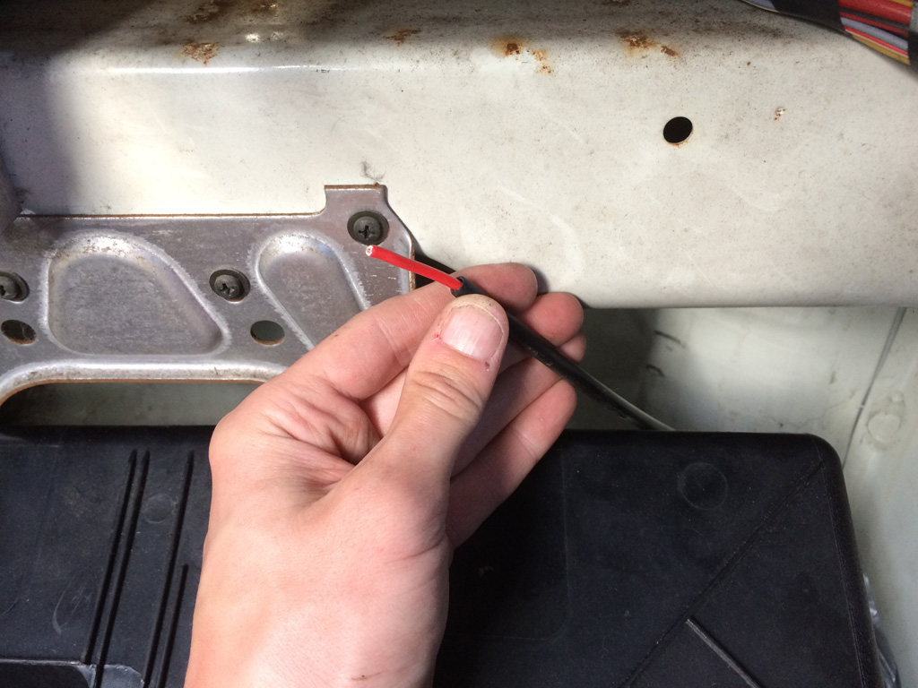 Cable fed through sleeve