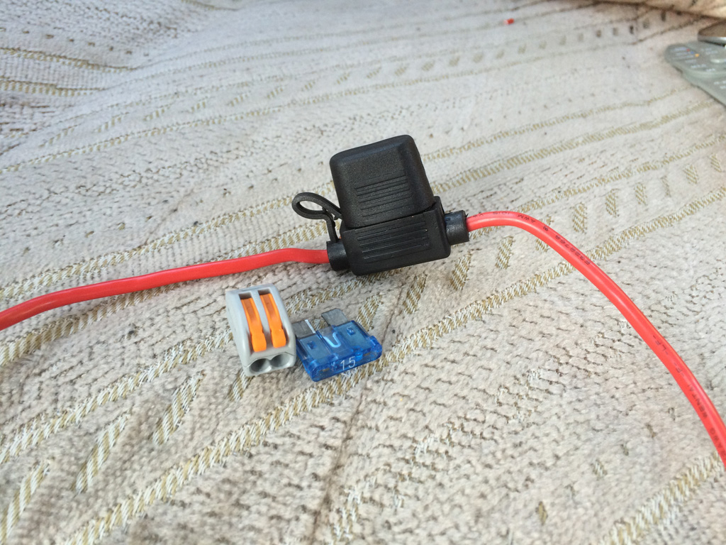 Wago connector, 15A fuse and inline fuse holder