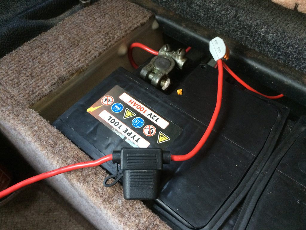 Ready to connect to positive terminal