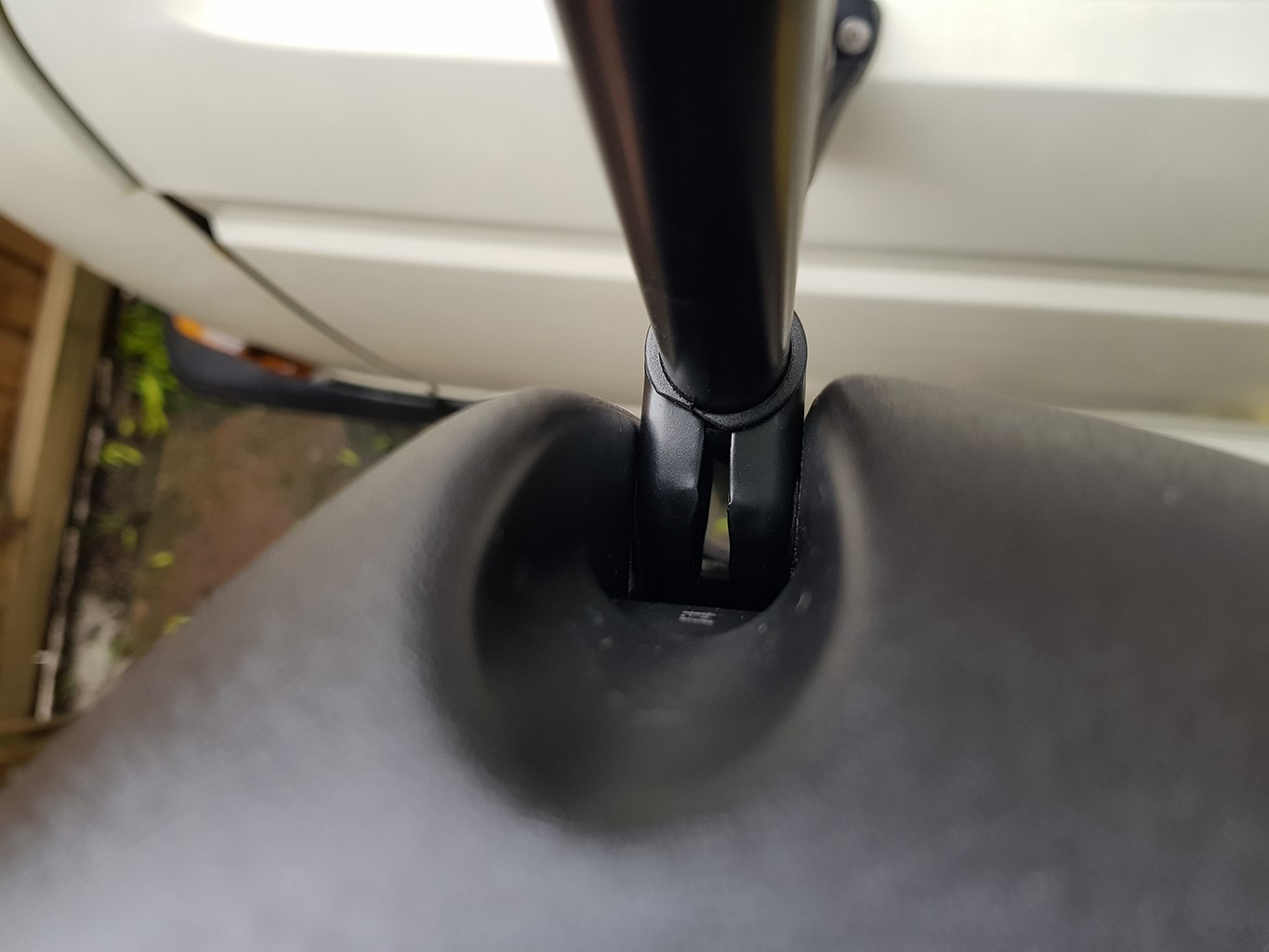 Mirror slotted into bracket